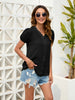 Elegant V-Neck Women’s Blouse With Dot Lace Detail For Effortless Feminine Style