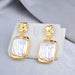 Elegant Square Pleated Luxury Earrings Women's Fashion Jewelry