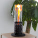 Small Circular Glass Tube Alcohol Fireplace Torch Lamp with Hurricane Flame