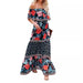 One-Shoulder Printed Long-Hem Maxi Dress for Women – European and American Style