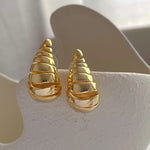 Simple Design 18k Gold Plated Water Drop Hollow Earrings Women's Jewelry