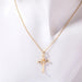 Stainless Steel Inlaid Zircon Cross Pendant Necklace Jewelry For Men And Women