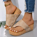 PU Leather Wedge Sandals Women's Casual Summer Footwear