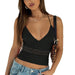 Women's Lace Patchwork Hollow Halter Strap Top for Summer Fashion