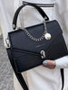PU Leather Handbag with Chain and Detachable Shoulder Strap