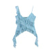 Women's Slim Fit Silk Mesh Camisole Top with Tassel and Print Layers