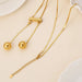 18K Gold-Plated Titanium Steel Hollow Bead Necklace for Women