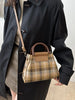 Contrast Plaid Trapezoid Crossbody Bag – Women's Casual Bag