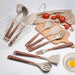 10 Pieces Kitchen Tools Set Wooden Handle Cooking Silicone Utensil Set