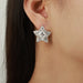 Minimalist Geometric Pentagram Titanium Steel Texture Earrings