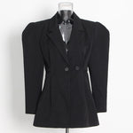 Temperament Fashion Full Sleeve Ladies Suit Coat Shoulder Pad Women's Slim Suit Jacket