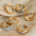 Women's 18K Gold-Plated Adjustable Open Band Ring Jewelry