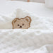 Embroidered Bear Bedside Pillow – Removable Cotton Baby Comfort Cushion