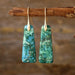 Handcrafted Copper Earrings with Polished Natural Stone Beads