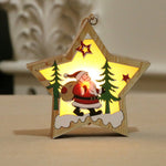 Christmas Decorations Wooden Luminous Pendants Christmas Tree Pendants