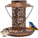 Solar-Powered Hanging Bird Feeder Lamp with Dual Feeding and Lighting Function