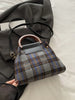 Contrast Plaid Trapezoid Crossbody Bag – Women's Casual Bag
