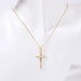 Stainless Steel Inlaid Zircon Cross Pendant Necklace Jewelry For Men And Women