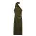 Women's Asymmetric Diagonal Neck Pleated Maxi Dress – Sleeveless Long Dress
