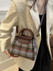 Contrast Plaid Trapezoid Crossbody Bag – Women's Casual Bag