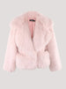 Short Loose Casual Hairy Soft Thick Warm Pink Faux Fur Coat Jacket