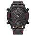 Men’s Sports Watch - Quartz Analog-Digital Wristwatch with Leather Strap
