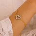 18K Gold-Plated Heart Bracelet Delicate Women's Jewelry Gift