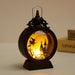 Halloween Decorative Wind Lantern Retro Round Portable LED Electronic Candle Lamp