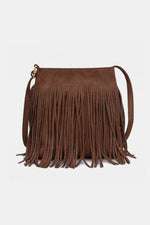 Suede Fringe Shoulder Bag – Bohemian-Inspired Casual Accessory