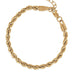 Gold-Tone Fried Dough Twists Chain Bracelet For Women’s Trendy Street Style