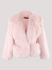 Short Loose Casual Hairy Soft Thick Warm Pink Faux Fur Coat Jacket