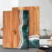 Resin and Acacia Wood Kitchen Cutting Board with Artistic Wave Design