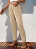 Women's High-Waisted Solid Color Casual Tapered Pants