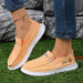 Women's Raw Edge Embroidered Round Toe Slip-On Flat Shoes For Casual Comfort