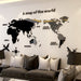 Acrylic 3D World Map Wall Stickers for Living Room and TV Background Decor