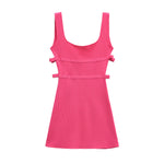 Women’s Bow Waist Suspender Dress – Slim Fit Short Style for Casual Outings