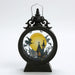 Halloween Decorative Wind Lantern Retro Round Portable LED Electronic Candle Lamp