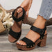 Peep Toe Block Heel Sandals For Women With Trendy Chic Design