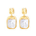 Elegant Square Pleated Luxury Earrings Women's Fashion Jewelry