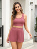 Women's Relaxed Scoop Neck Tank Top and Comfy Matching Shorts Lounge Set