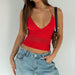 Women's Lace Patchwork Hollow Halter Strap Top for Summer Fashion