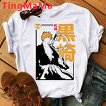 Japanese Anime Bleach T-Shirt Men's Kawaii Kurosaki Ichigo Tees