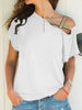 Asymmetrical Neck Short Sleeve T-Shirt for Modern Casual Outfits