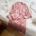 Sexy Sleepwear Women’s Spring And Autumn Silk Nightgown Bathrobe Loungewear Set