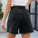 Women's Frayed Edge Denim Shorts with Side Slits