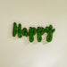 Happy Letter Moss Wall Art – Green Wall Decor for Home and Office