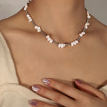 Freshwater Pearl Beaded Necklace for Women – Titanium Steel Design
