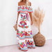 One-Shoulder Printed Long-Hem Maxi Dress for Women – European and American Style