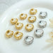 Zircon Inlaid Titanium Steel Huggie Earrings for Women Daily Wear