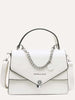 PU Leather Handbag with Chain and Detachable Shoulder Strap